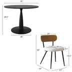 Ensemble de salle à manger rond 5 pièces pour 4 personnes, table et chaises de cuisine modernes, mobilier de salle à manger pour petits espaces, cadre en bois et métal
