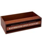 Plateau de rangement de luxe pour toilettes en bois avec phrases rotatives amusantes