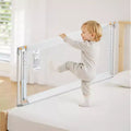 Barrière de lit pour tout-petits 3 pièces, barrière de sécurité pour lits d'enfants avec tuyau en fer renforcé et tissu Oxford, barrière de lit latérale réglable en hauteur, 3 côtés, gris