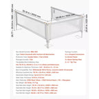 Barrière de lit pour tout-petits 3 pièces, barrière de sécurité pour lits d'enfants avec tuyau en fer renforcé et tissu Oxford, barrière de lit latérale réglable en hauteur, 3 côtés, gris