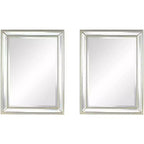 Uttermost Palais Silver 30 x 40 Beaded Wall Mirrors Set of 2