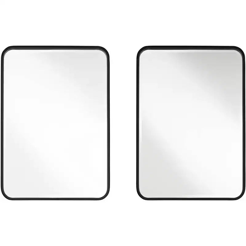 Uttermost Soren Black 24 x 34 Rounded Edge Rectangular Mirrors Set of 2
