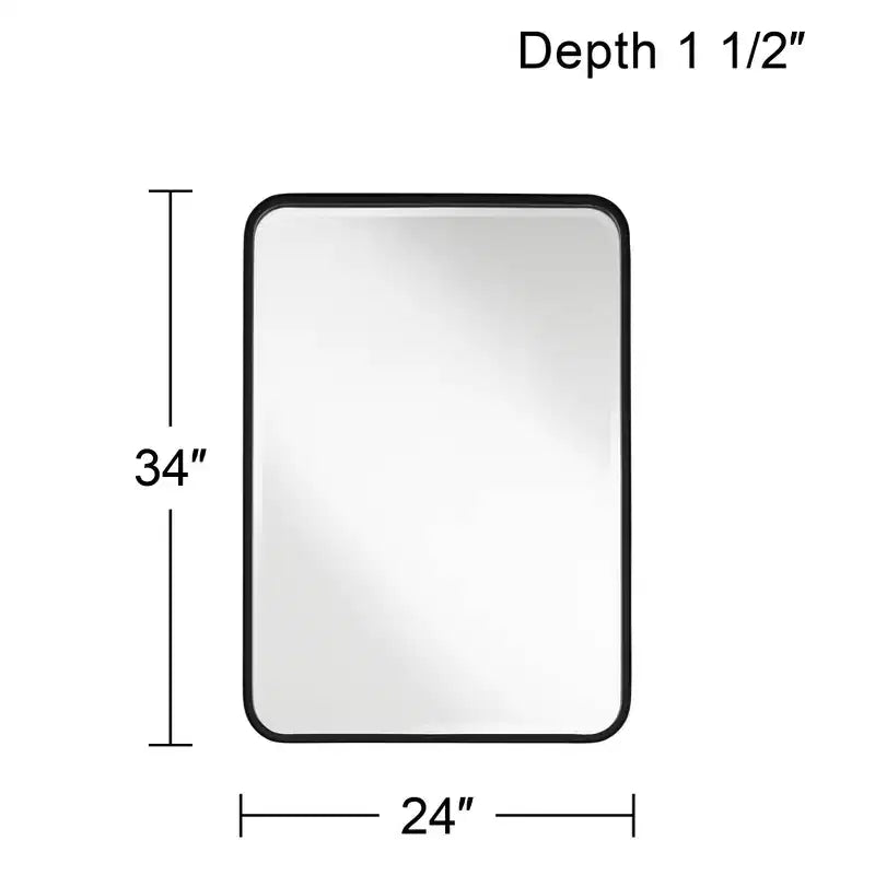 Lot de 2 miroirs rectangulaires à bords arrondis Soren Black 24 x 34