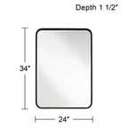 Lot de 2 miroirs rectangulaires à bords arrondis Soren Black 24 x 34