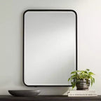 Lot de 2 miroirs rectangulaires à bords arrondis Soren Black 24 x 34