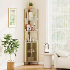 Lot de 2 étagères d'angle à 6 niveaux de 170 cm de haut avec armoire et étagère réglable