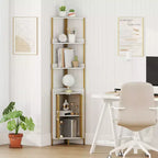 Lot de 2 étagères d'angle à 6 niveaux de 170 cm de haut avec armoire et étagère réglable