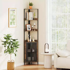 Lot de 2 étagères d'angle à 6 niveaux de 170 cm de haut avec armoire et étagère réglable