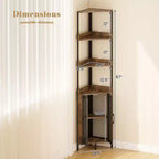 Lot de 2 étagères d'angle à 6 niveaux de 170 cm de haut avec armoire et étagère réglable