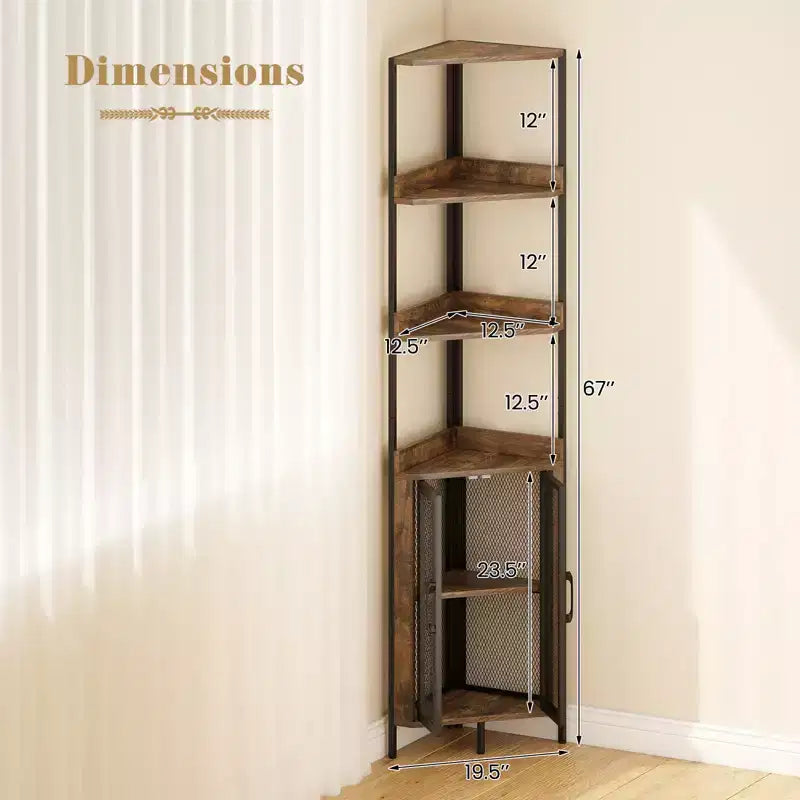 Lot de 2 étagères d'angle à 6 niveaux de 170 cm de haut avec armoire et étagère réglable
