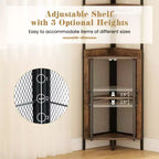 Lot de 2 étagères d'angle à 6 niveaux de 170 cm de haut avec armoire et étagère réglable
