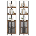 Gymax 2PCS 6-Tier Corner Shelf 67 Tall Corner Bookshelf w/Cabinet & Adjustable Shelf