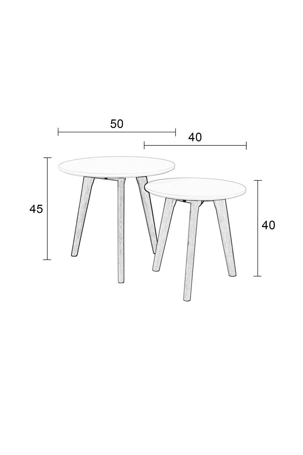 Tables d'appoint gigognes blanches (2)