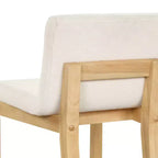 Tabouret de bar hauteur comptoir Gracie : Bois massif, revêtement en lin, capacité de 136 kg