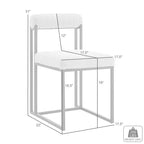 Lot de 2 chaises de salle à manger Anastasia en fer et tissu noir mat/gris clair