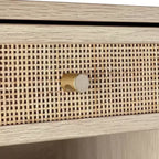 Jackson Table d'appoint flottante en rotin et bois Chêne clair