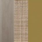 Jackson Table d'appoint flottante en rotin et bois Chêne clair