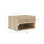 Jackson Table d'appoint flottante en rotin et bois Chêne clair
