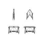 Table de bureau pliante multifonctionnelle, noire (lot de 2)