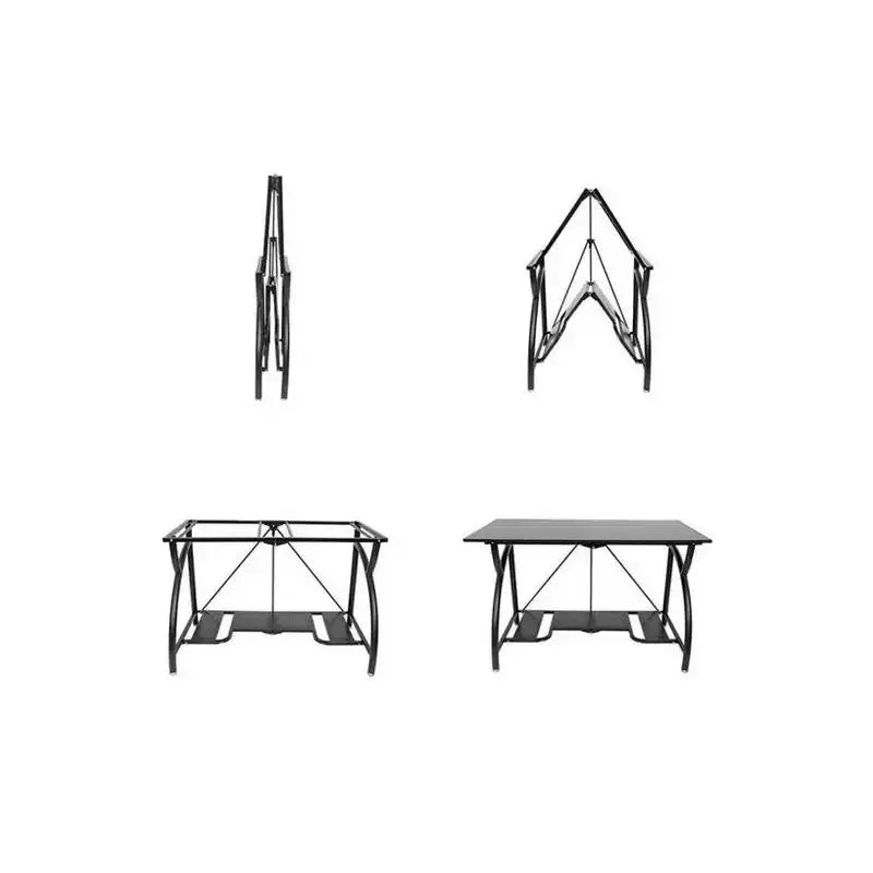Table de bureau pliante multifonctionnelle, noire (lot de 2)