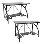 Table de bureau pliante multifonctionnelle, noire (lot de 2)