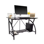 Table de bureau pliante multifonctionnelle, noire (lot de 2)