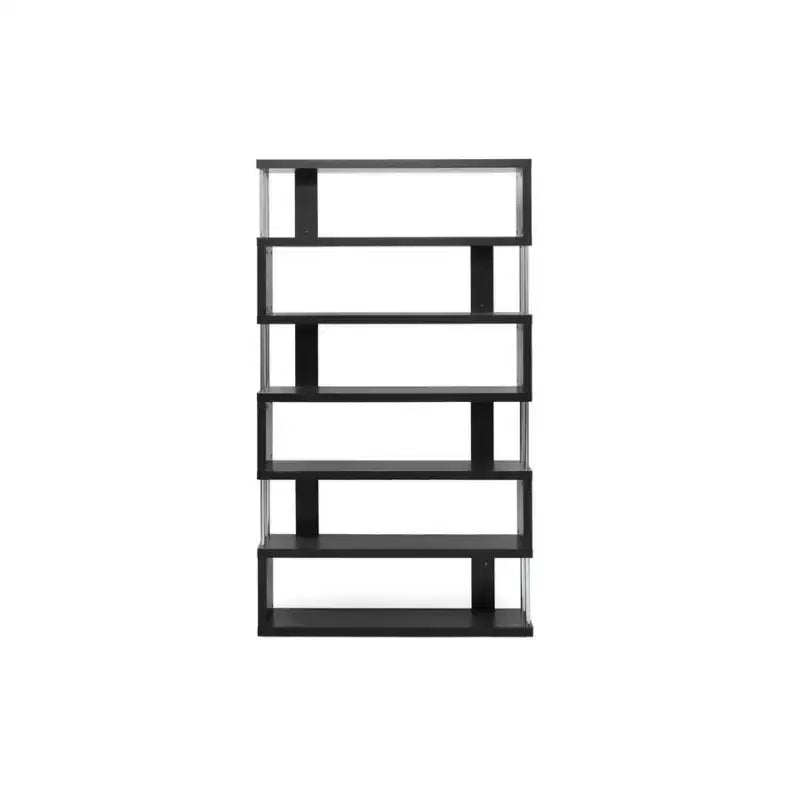 75.5" Barnes Six Shelf Modern Bookshelf - Baxton Studio
