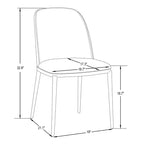 Lot de 4 chaises de salle à manger modernes avec assise en cuir PU, velours ou daim et piètement en acier blanc