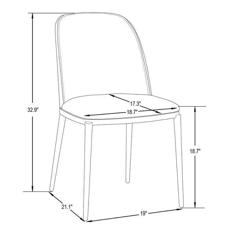 Lot de 4 chaises de salle à manger modernes avec assise en cuir PU, velours ou daim et piètement en acier blanc