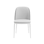 Lot de 4 chaises de salle à manger modernes avec assise en cuir PU, velours ou daim et piètement en acier blanc