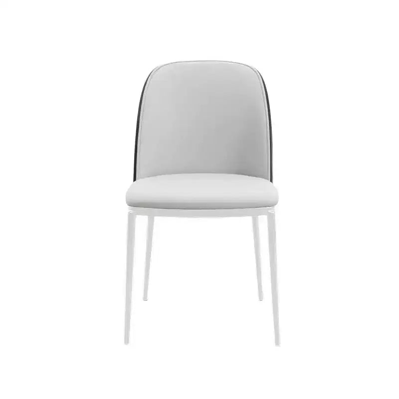 Lot de 4 chaises de salle à manger modernes avec assise en cuir PU, velours ou daim et piètement en acier blanc