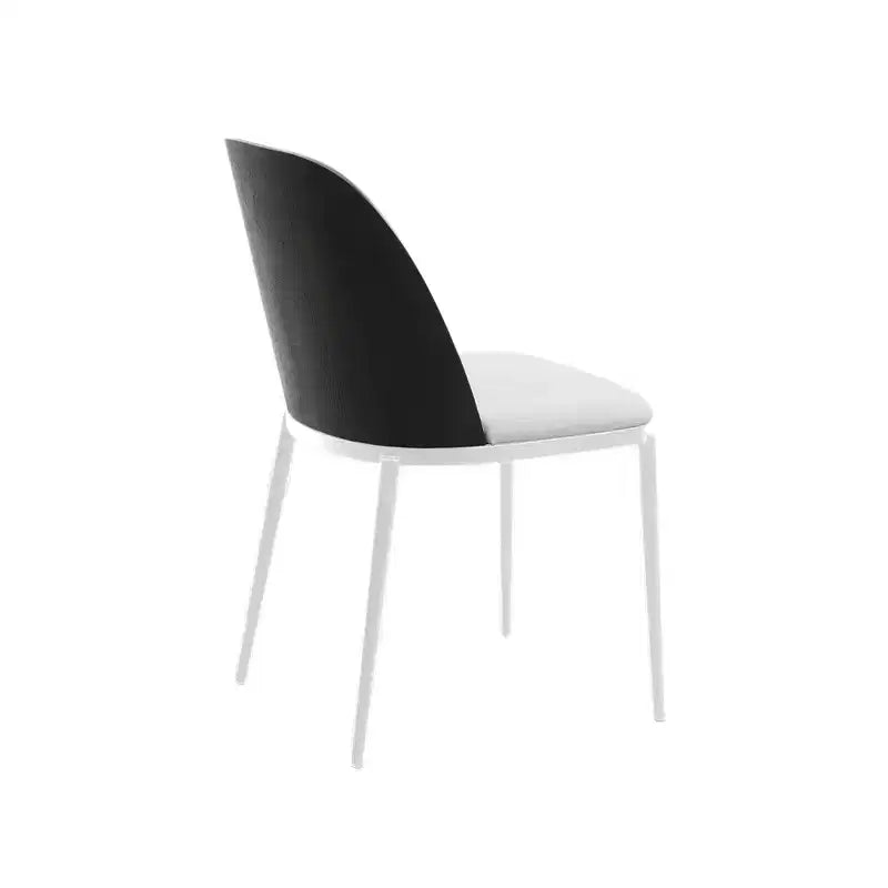 Lot de 4 chaises de salle à manger modernes avec assise en cuir PU, velours ou daim et piètement en acier blanc
