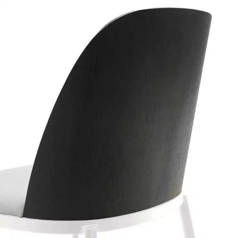 Lot de 4 chaises de salle à manger modernes avec assise en cuir PU, velours ou daim et piètement en acier blanc