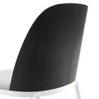 Lot de 4 chaises de salle à manger modernes avec assise en cuir PU, velours ou daim et piètement en acier blanc