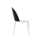 Lot de 4 chaises de salle à manger modernes avec assise en cuir PU, velours ou daim et piètement en acier blanc