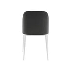 Lot de 4 chaises de salle à manger modernes avec assise en cuir PU, velours ou daim et piètement en acier blanc