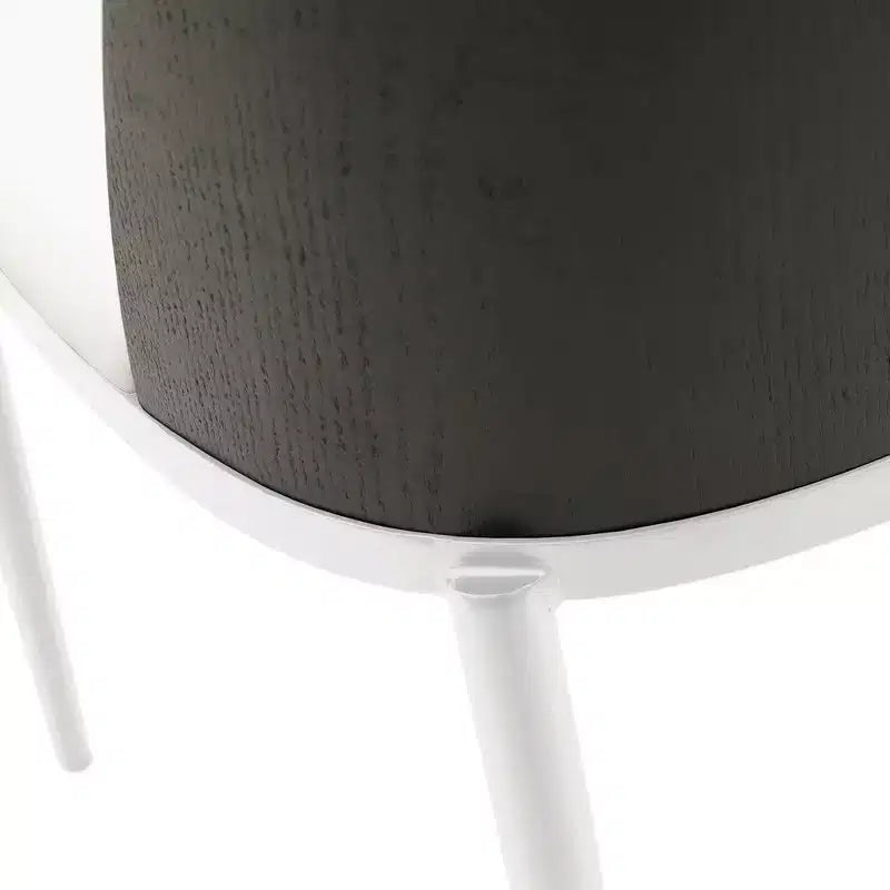 Lot de 4 chaises de salle à manger modernes avec assise en cuir PU, velours ou daim et piètement en acier blanc