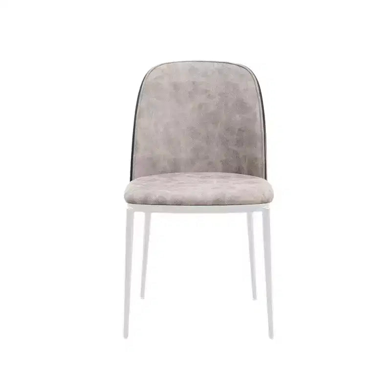 Lot de 4 chaises de salle à manger modernes avec assise en cuir PU, velours ou daim et piètement en acier blanc