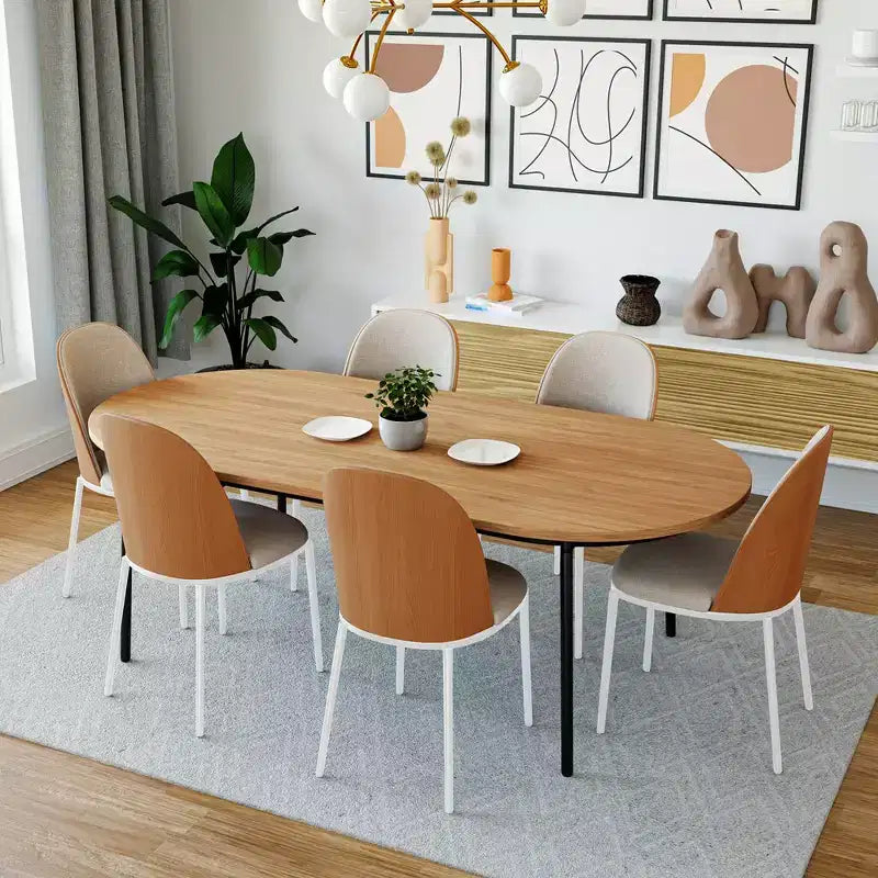 Lot de 4 chaises de salle à manger modernes avec assise en cuir PU, velours ou daim et piètement en acier blanc