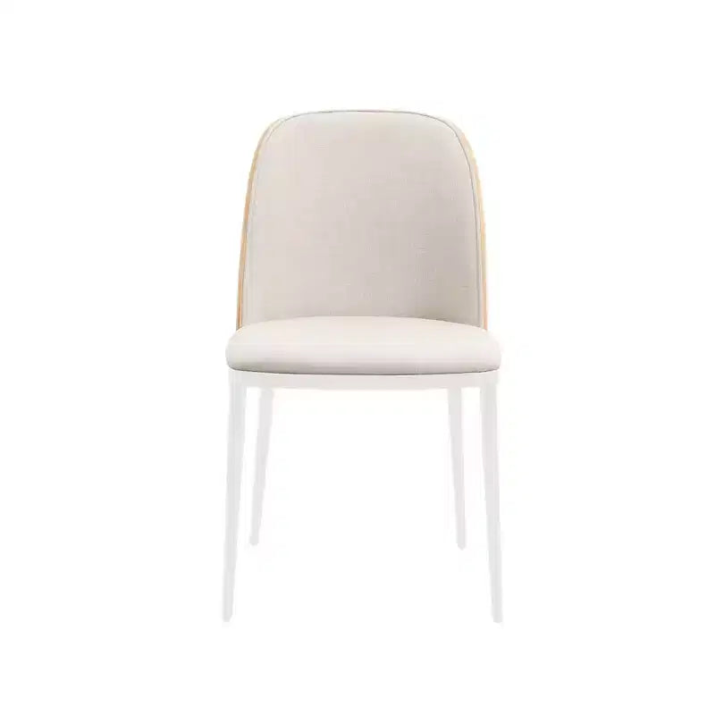Lot de 4 chaises de salle à manger modernes avec assise en cuir PU, velours ou daim et piètement en acier blanc