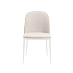Lot de 4 chaises de salle à manger modernes avec assise en cuir PU, velours ou daim et piètement en acier blanc