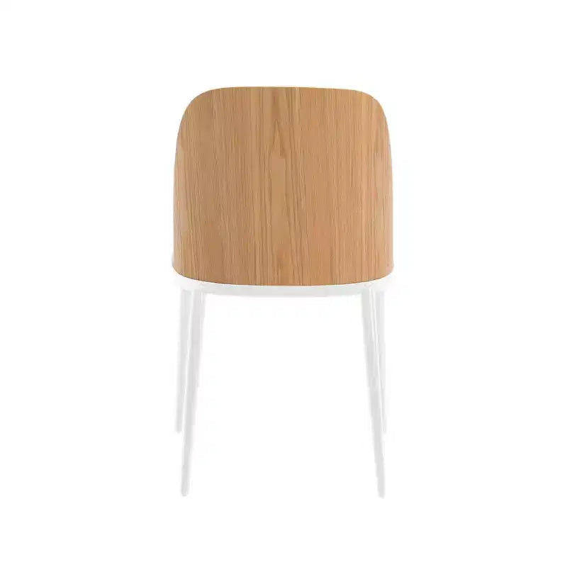 Lot de 4 chaises de salle à manger modernes avec assise en cuir PU, velours ou daim et piètement en acier blanc