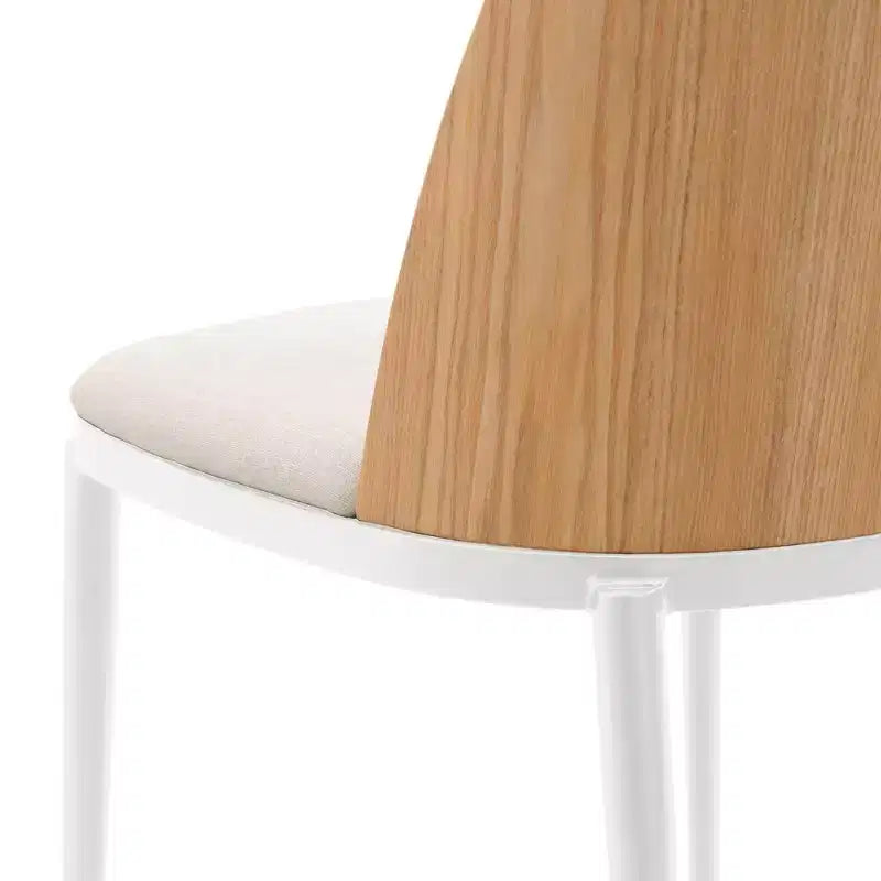 Lot de 4 chaises de salle à manger modernes avec assise en cuir PU, velours ou daim et piètement en acier blanc