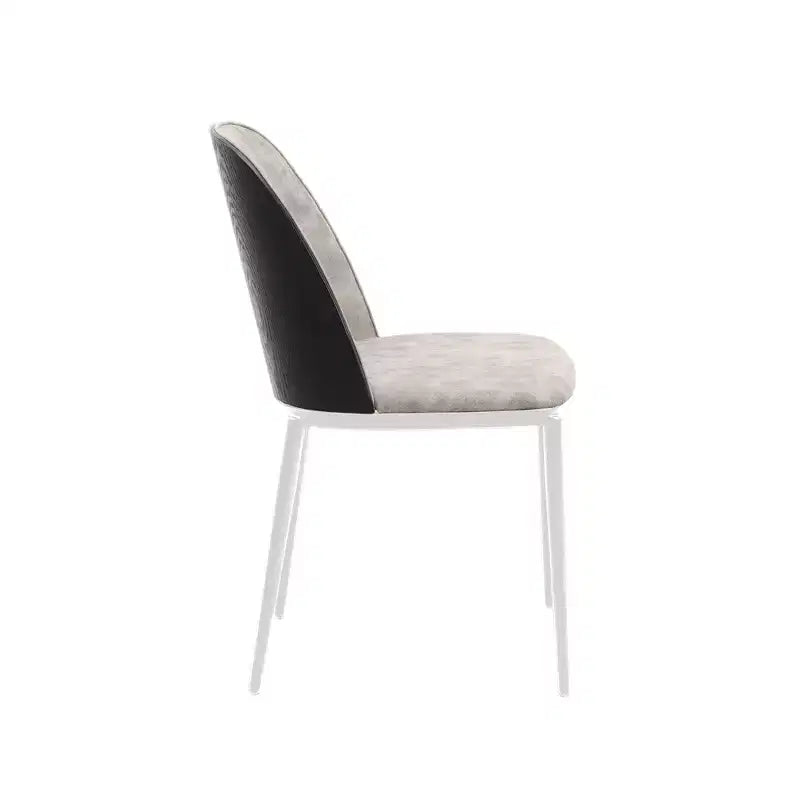 Lot de 4 chaises de salle à manger modernes avec assise en cuir PU, velours ou daim et piètement en acier blanc