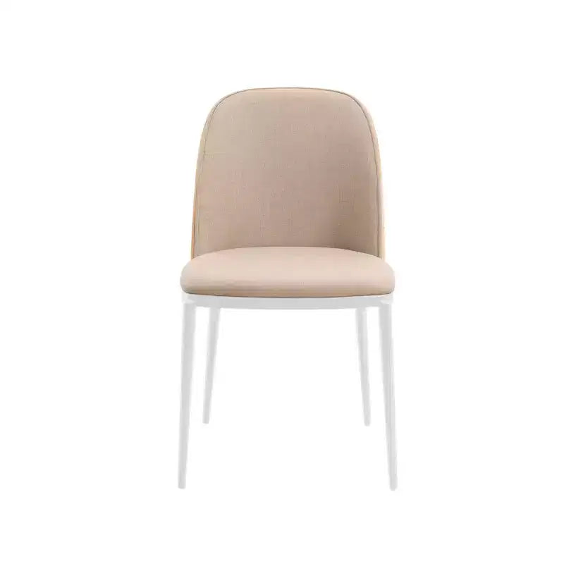 Lot de 4 chaises de salle à manger modernes avec assise en cuir PU, velours ou daim et piètement en acier blanc