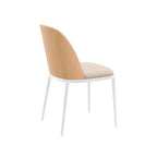 Lot de 4 chaises de salle à manger modernes avec assise en cuir PU, velours ou daim et piètement en acier blanc