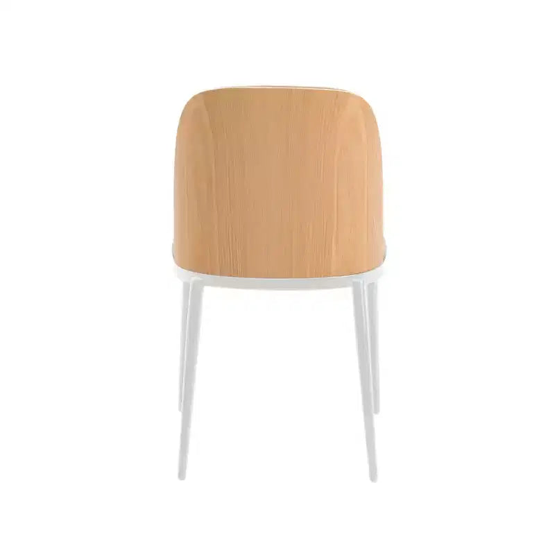 Lot de 4 chaises de salle à manger modernes avec assise en cuir PU, velours ou daim et piètement en acier blanc