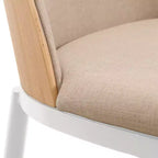 Lot de 4 chaises de salle à manger modernes avec assise en cuir PU, velours ou daim et piètement en acier blanc
