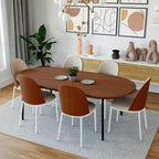 Lot de 4 chaises de salle à manger modernes avec assise en cuir PU, velours ou daim et piètement en acier blanc