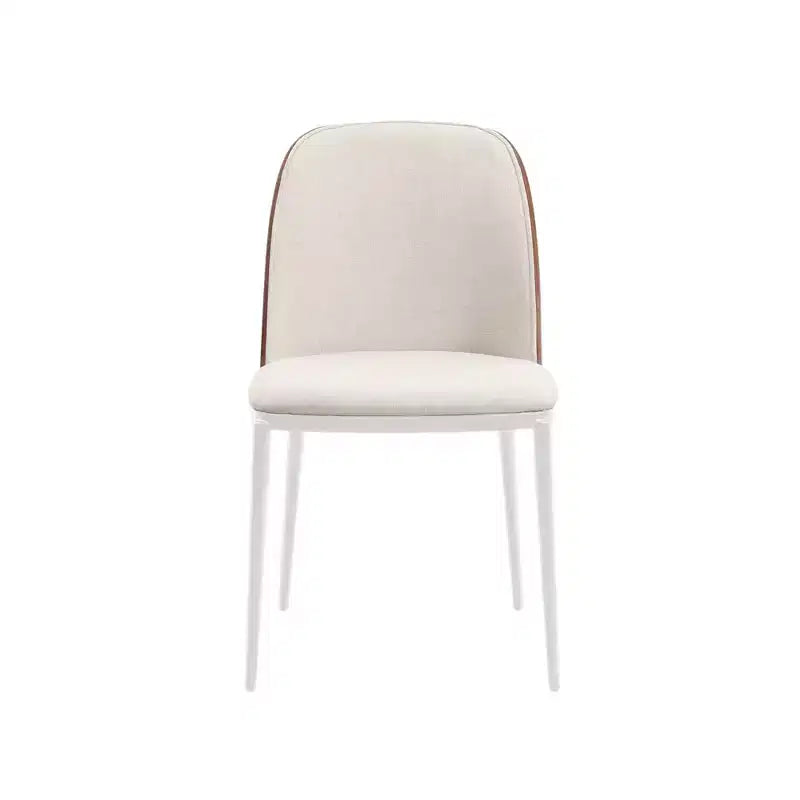 Lot de 4 chaises de salle à manger modernes avec assise en cuir PU, velours ou daim et piètement en acier blanc